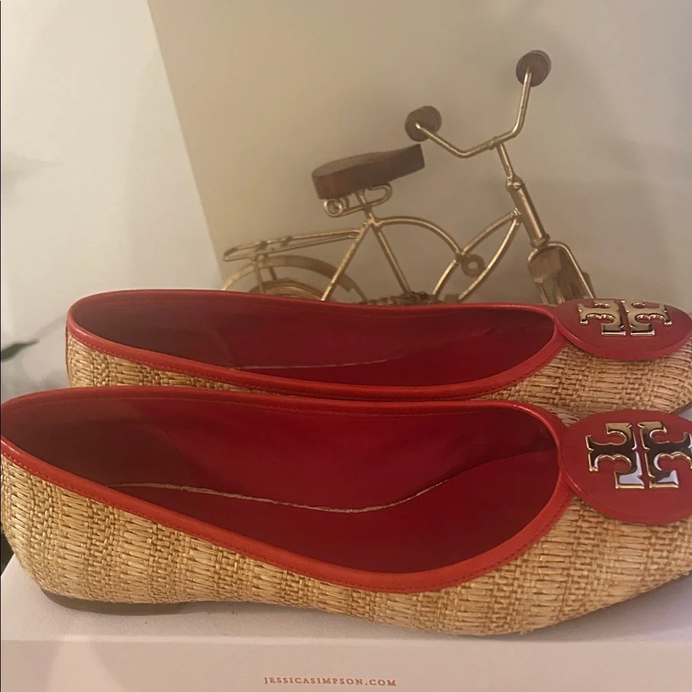 Tory Burch Red and Tan Loafers - Picture 3 of 3